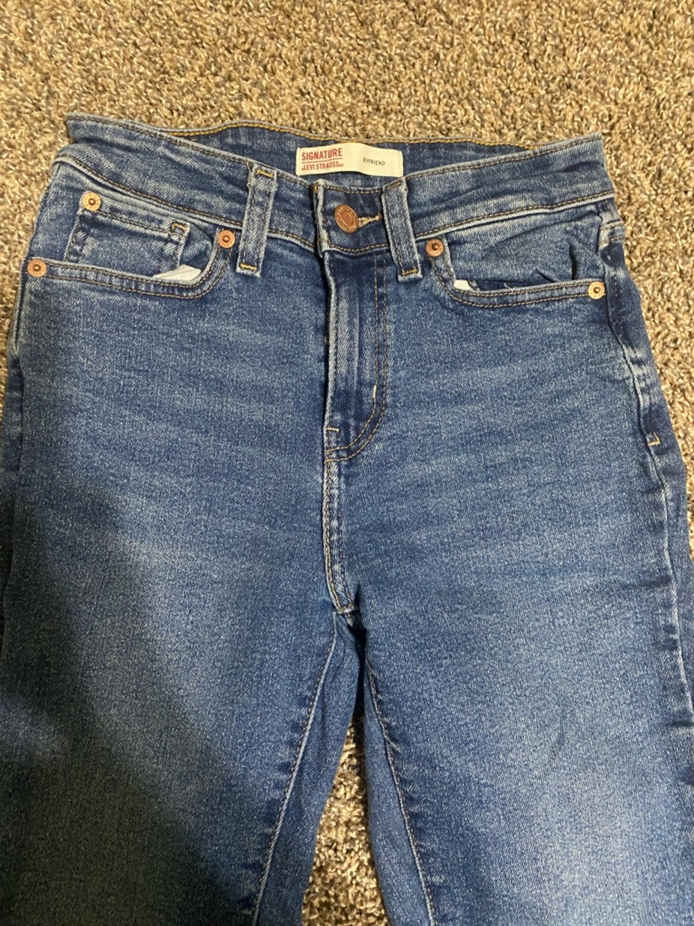 Signature by Levi Strauss Dark Blue High-Rise Women's Jeans
